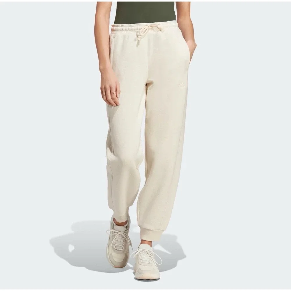 Adidas Women's XL All SZN Sweatpants Loose Fit Straight Leg IC6460 Cream Color‎